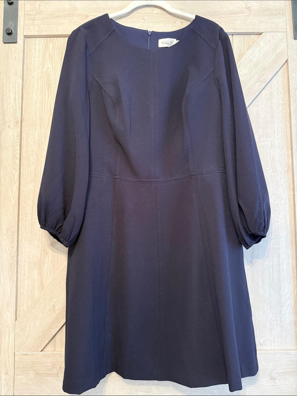 Eliza J Navy Long-Sleeve A-Line Dress